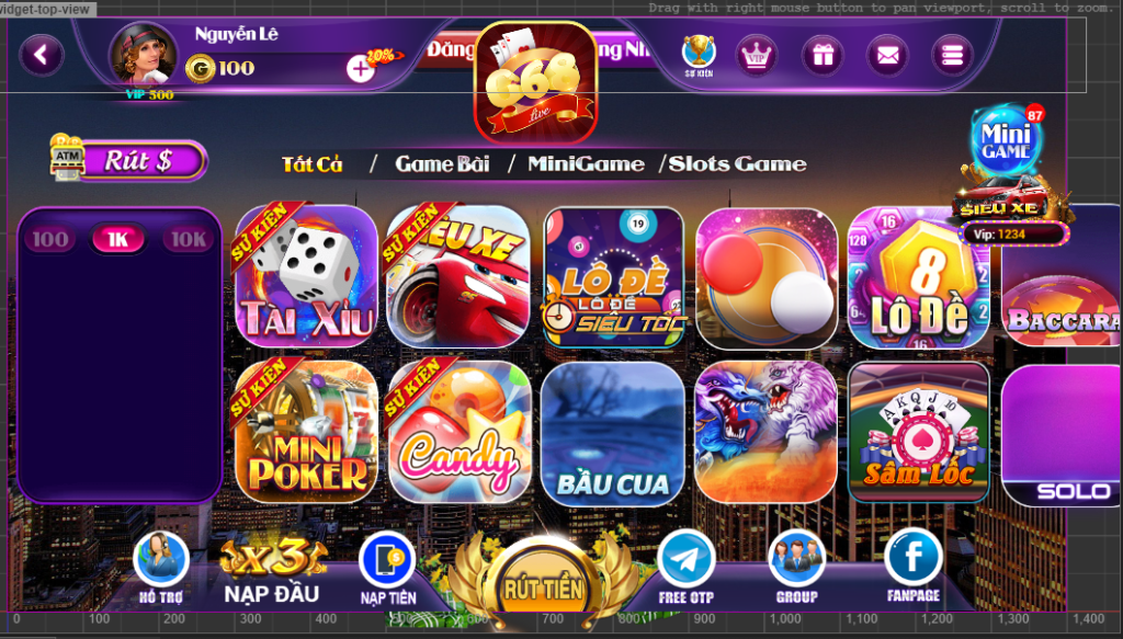 Giao diện game bài g63 - codegametaixiu.com